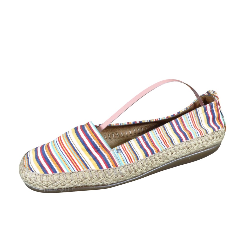 Aerosoles Solitaire Womens Espadrille Flats 6.5 Summer Multicolor Striped Fabric